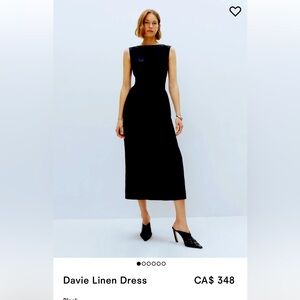 Reformation - Black Davie Linen Dress - Size 10